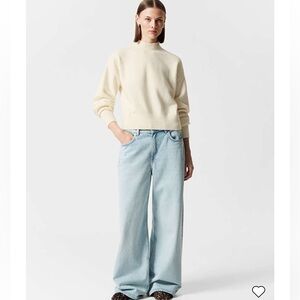 & Other Stories Sweater Women’s Large Mock Neck Cream Wool Blend M